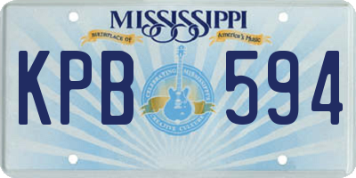MS license plate KPB594