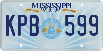 MS license plate KPB599