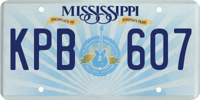 MS license plate KPB607