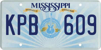 MS license plate KPB609