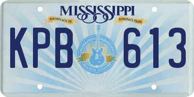 MS license plate KPB613