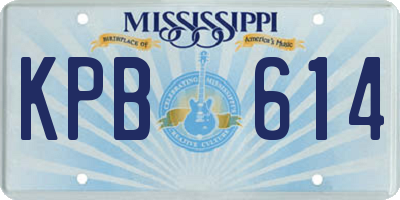 MS license plate KPB614
