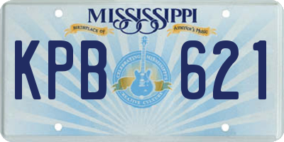 MS license plate KPB621