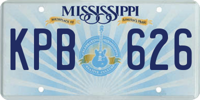 MS license plate KPB626