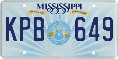 MS license plate KPB649