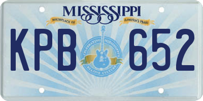 MS license plate KPB652