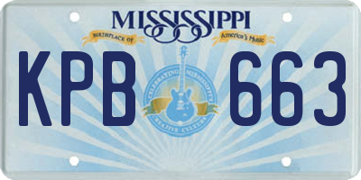 MS license plate KPB663