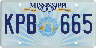 MS license plate KPB665