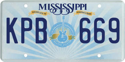 MS license plate KPB669