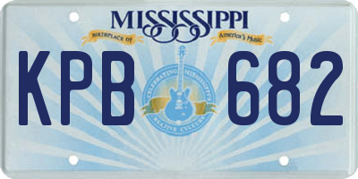 MS license plate KPB682