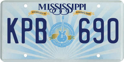 MS license plate KPB690
