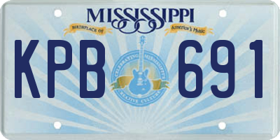 MS license plate KPB691