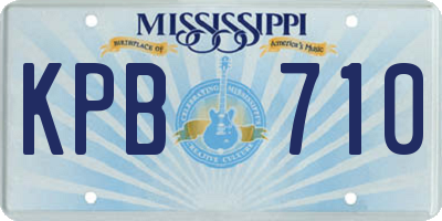 MS license plate KPB710