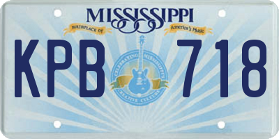 MS license plate KPB718