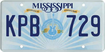MS license plate KPB729