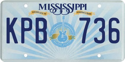 MS license plate KPB736