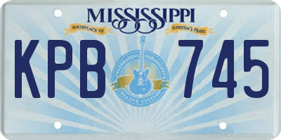 MS license plate KPB745