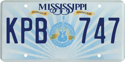 MS license plate KPB747