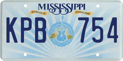 MS license plate KPB754