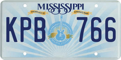 MS license plate KPB766