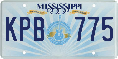 MS license plate KPB775