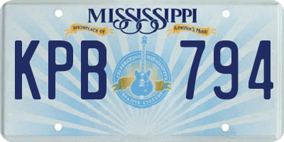 MS license plate KPB794
