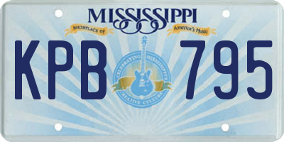 MS license plate KPB795