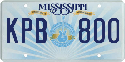 MS license plate KPB800
