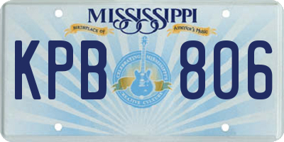 MS license plate KPB806