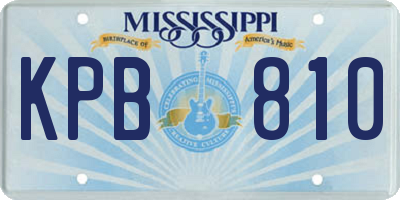 MS license plate KPB810