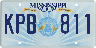 MS license plate KPB811