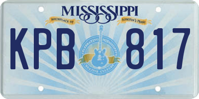 MS license plate KPB817