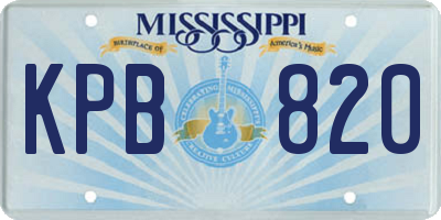 MS license plate KPB820