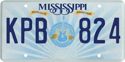 MS license plate KPB824