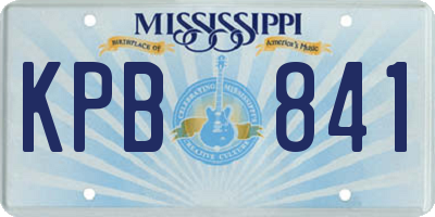 MS license plate KPB841