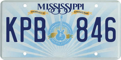 MS license plate KPB846