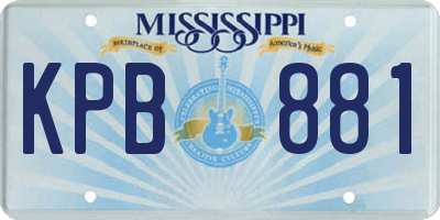 MS license plate KPB881
