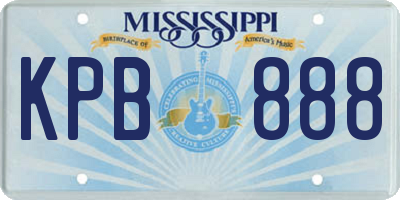 MS license plate KPB888