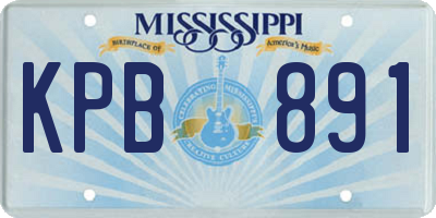 MS license plate KPB891
