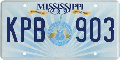 MS license plate KPB903
