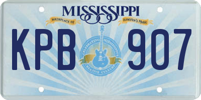 MS license plate KPB907