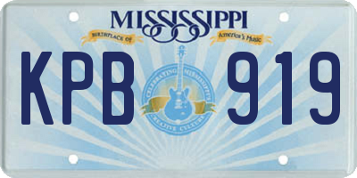 MS license plate KPB919
