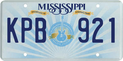 MS license plate KPB921