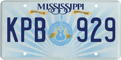 MS license plate KPB929