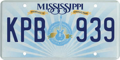 MS license plate KPB939