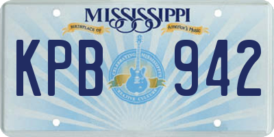 MS license plate KPB942