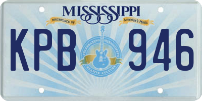 MS license plate KPB946