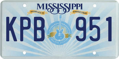 MS license plate KPB951
