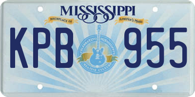MS license plate KPB955