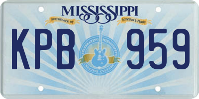 MS license plate KPB959